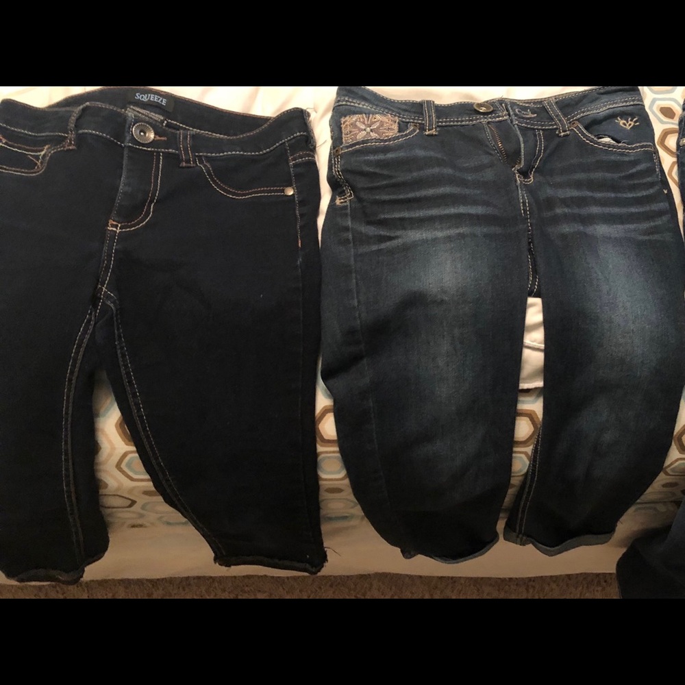 (2) premium crop jeans for girls